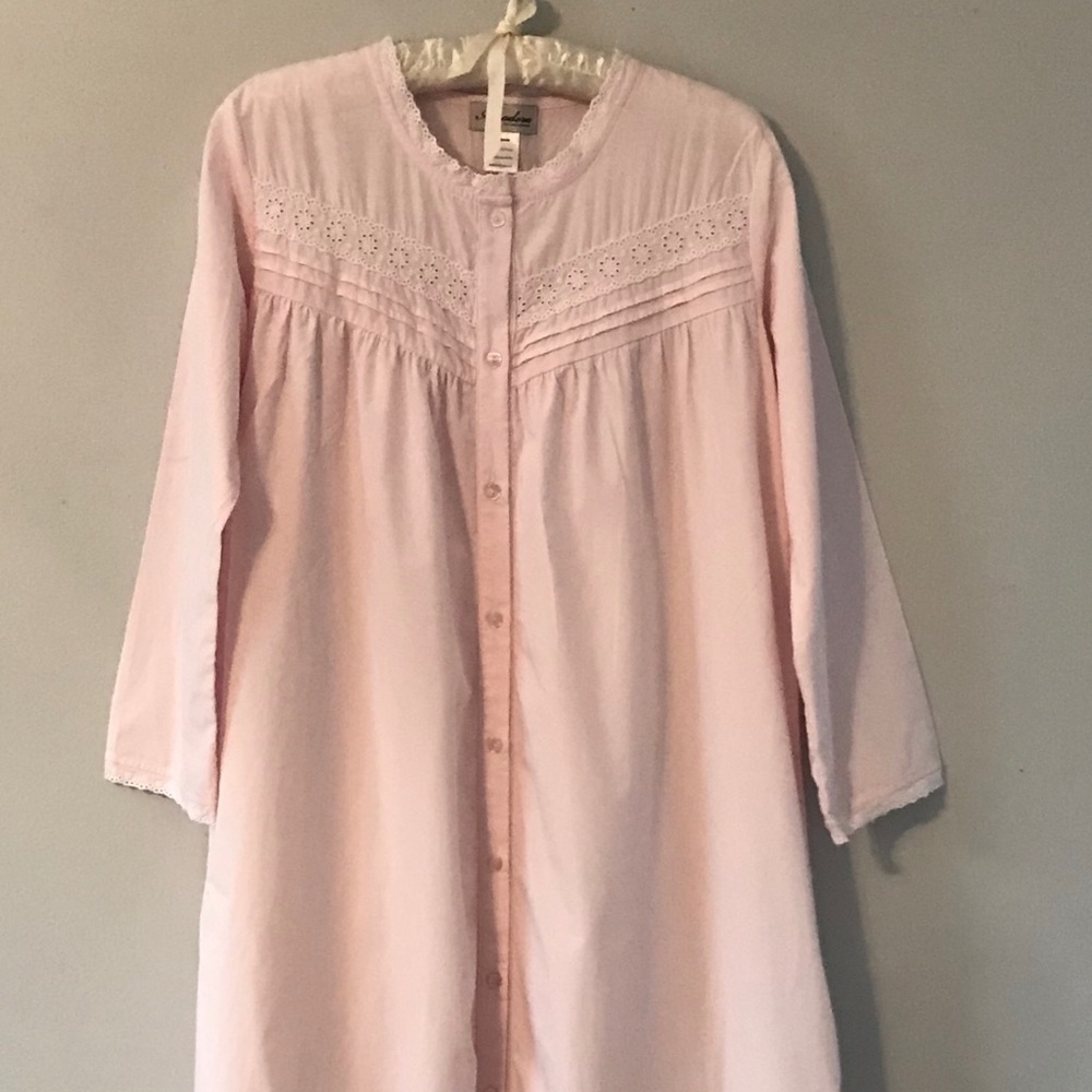 LONG COTTON BUTTON UP ROBE BY CUDDLEDOWN SIZE M